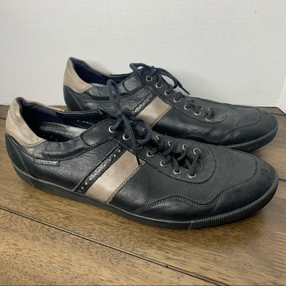 Mephisto Urban Black Leather Sneaker